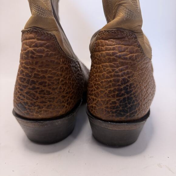 Justin Boots Calf Skin Style # 2012 Cowboy Ranch Boots Men’s 11.5 D Embroidered main image 13